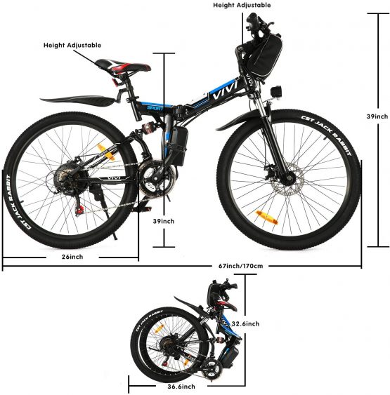 Vivi26 Bicicleta Eléctrica Plegable 26" 250W 8Ah - Imagen 4
